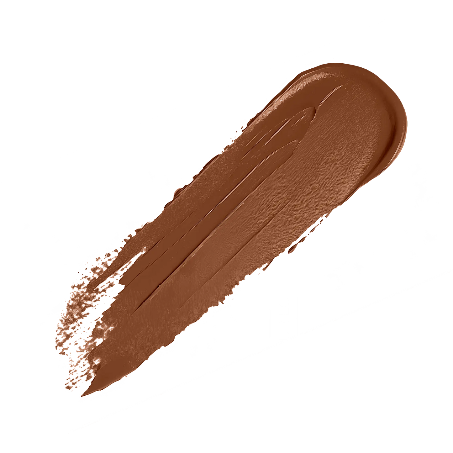 Pout Perfect luxury nude lipstick creamy brown shade swatch on black background