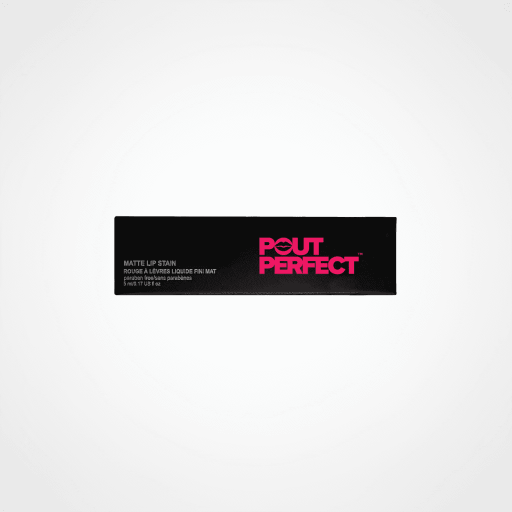 POUT PERFECT matte lip stain dusty pear in sleek packaging for a long-lasting finish