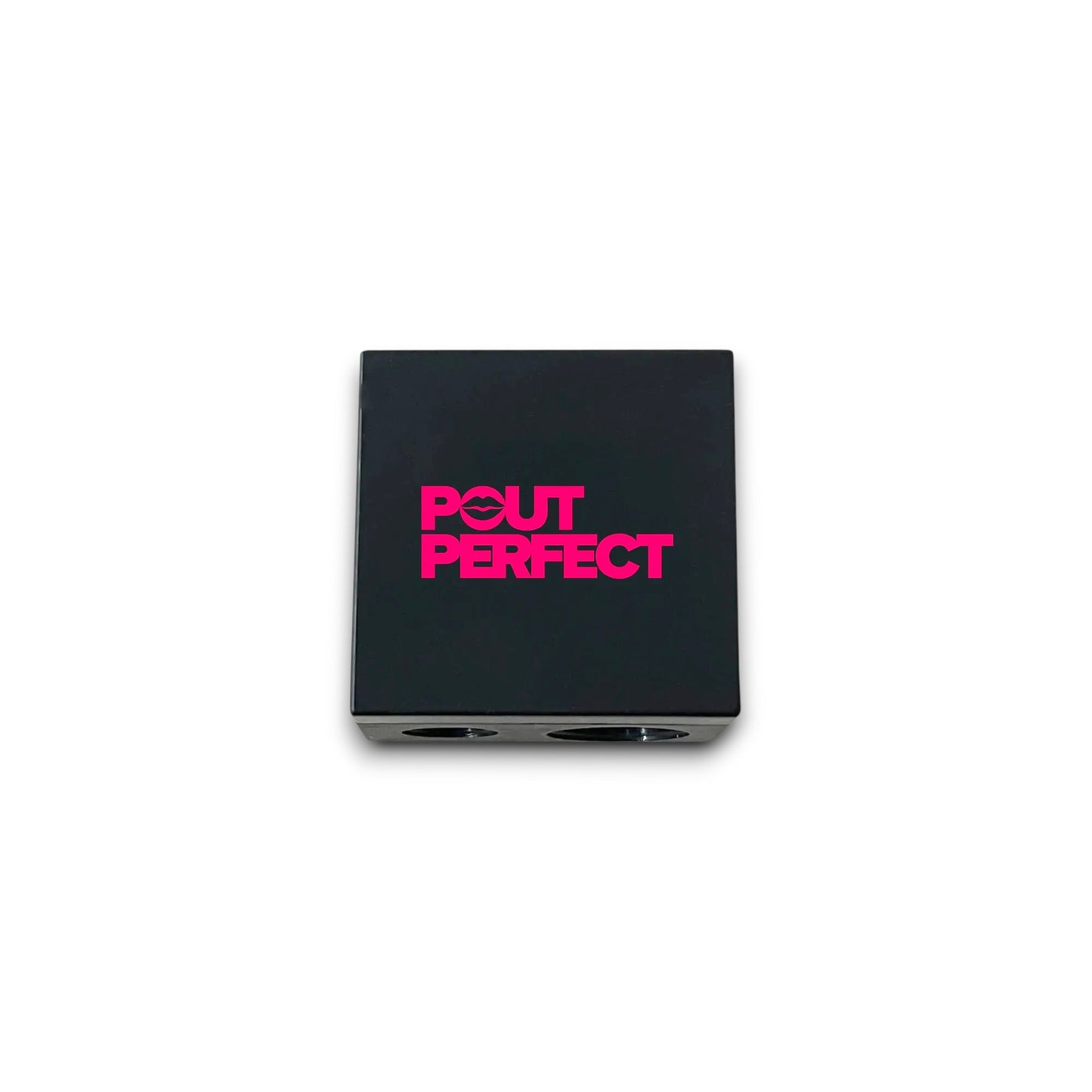 Pout Perfect black cosmetic sharpener for natural lip liner for smooth lips with dual sharpening holes