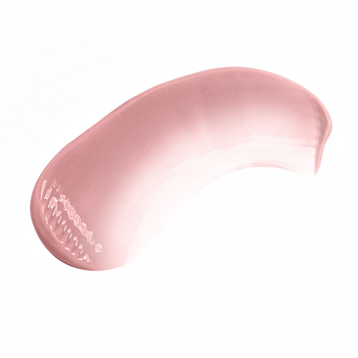 Pout Perfect smooth pink tropical lip gloss swatch with glossy finish on black background