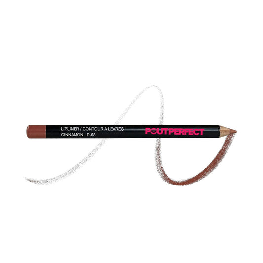 Pout Perfect cinnamon lip liner pencil with brown shade and smooth application