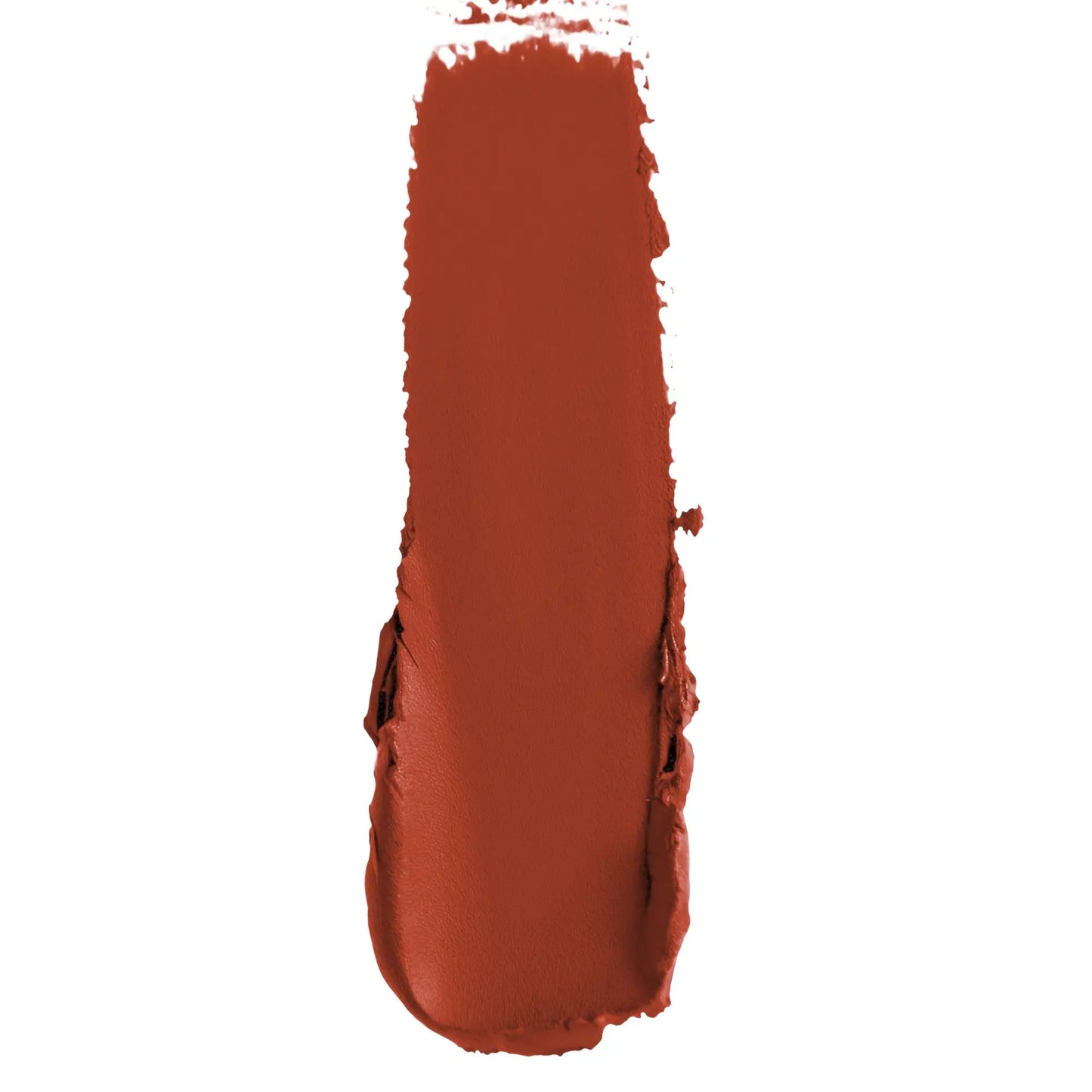 Swatch of Pout Perfect luxury matte lipstick in rich brown shade with smooth texture