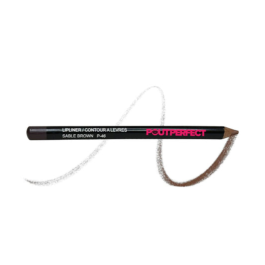 Pout Perfect sable brown lip liner pencil with smooth creamy texture and precise tip