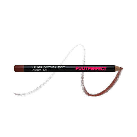 Pout Perfect coffee lip liner pencil with brown shade and smooth application stroke