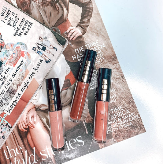 two blue and red lipstick
