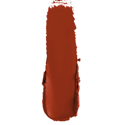 Pout Perfect luxury matte lipstick swatch in rich warm brown shade with smooth matte finish