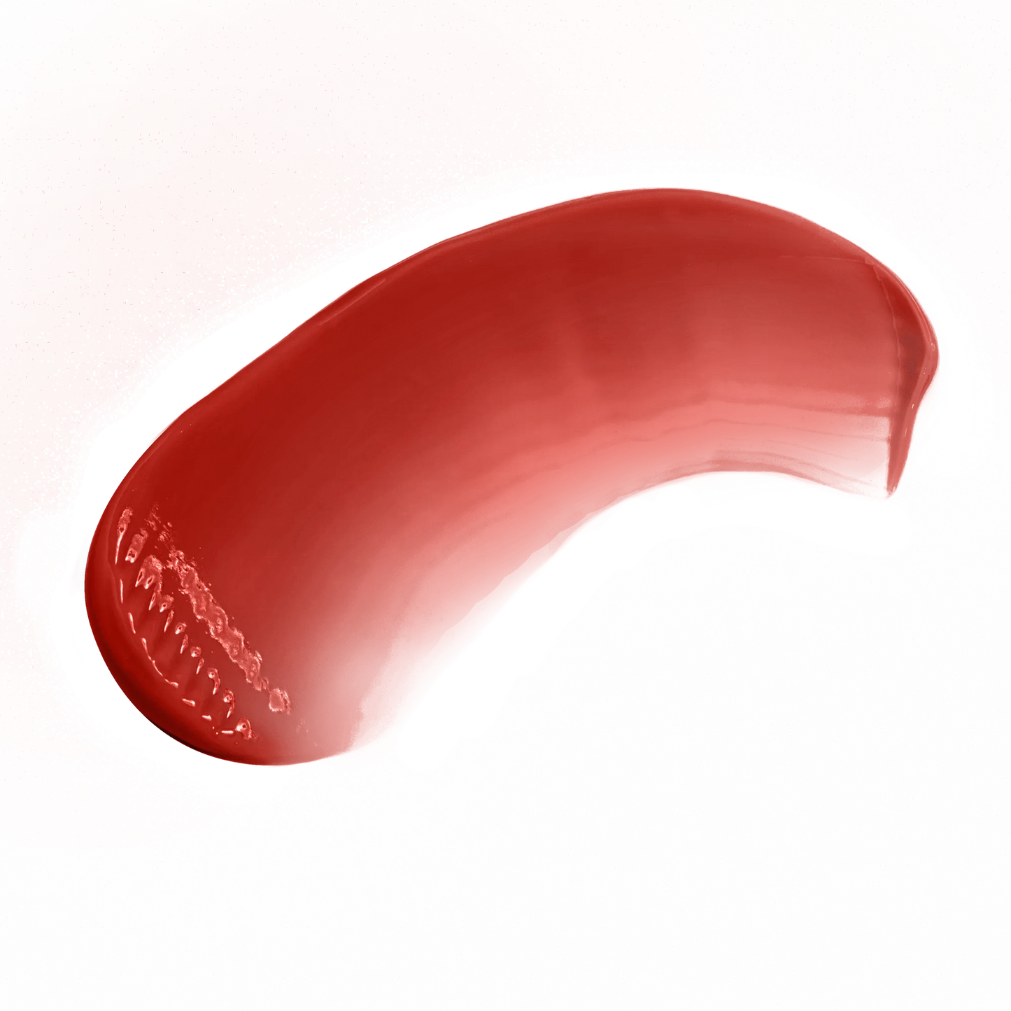 Pout Perfect classic lip gloss for everyday wear in a smooth red shade swatch on black background