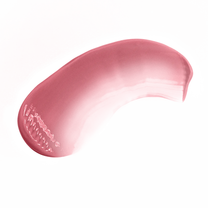 Pout Perfect classic sienna lip gloss smear showing smooth and glossy texture on black background