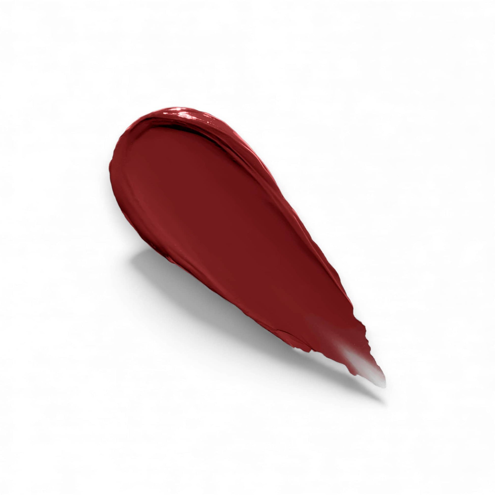 Deep red swatch of POUT PERFECT matte lip stain lips for long-lasting color and vibrant finish