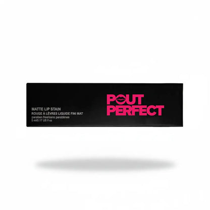 POUT PERFECT Matte Lip Stain packaging for long-lasting color on lips