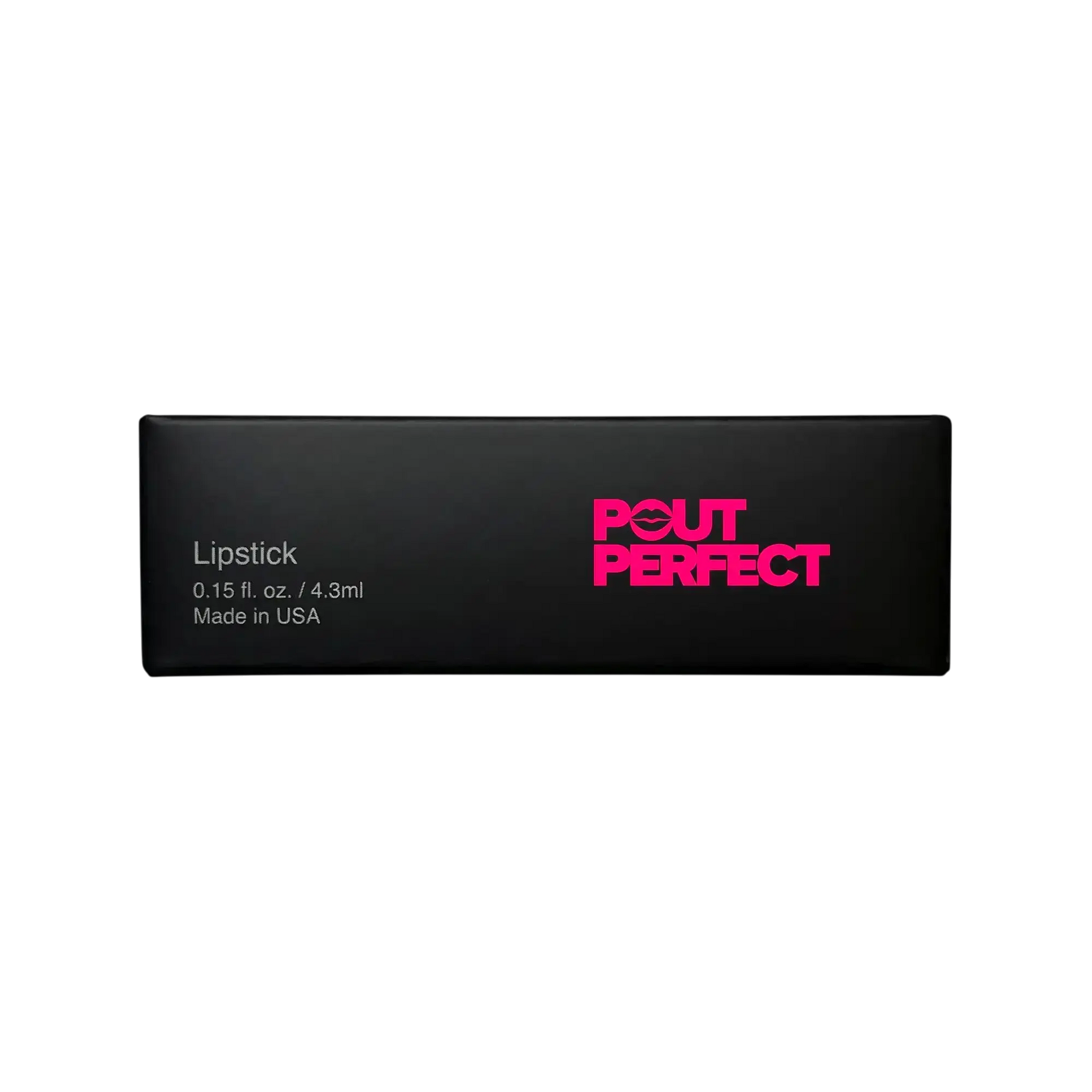 Pout Perfect luxury red lipstick USA in sleek black packaging with bold pink logo
