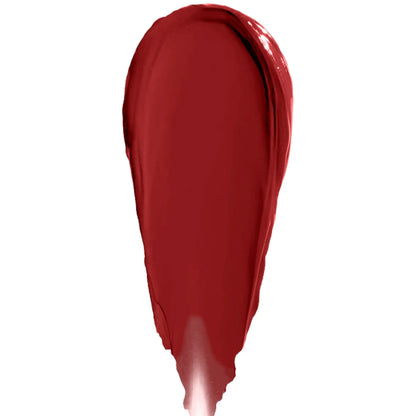 Pout Perfect matte lip stain dark sienna shade swatch with smooth, rich, dark reddish-brown color