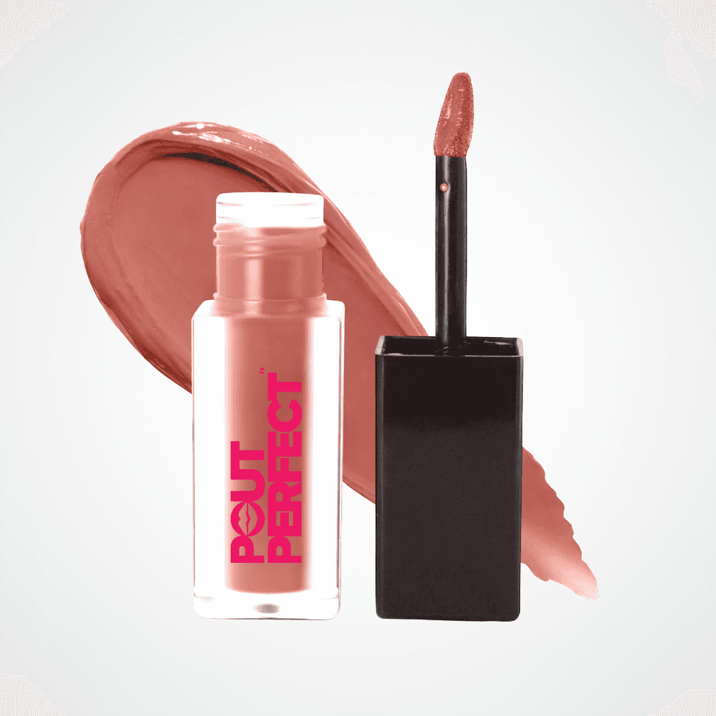 POUT PERFECT™ matte lip stain dusty pear in a sleek applicator for a long-lasting finish