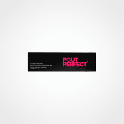 POUT PERFECT matte lip stain dusty pear in sleek packaging for a long-lasting finish