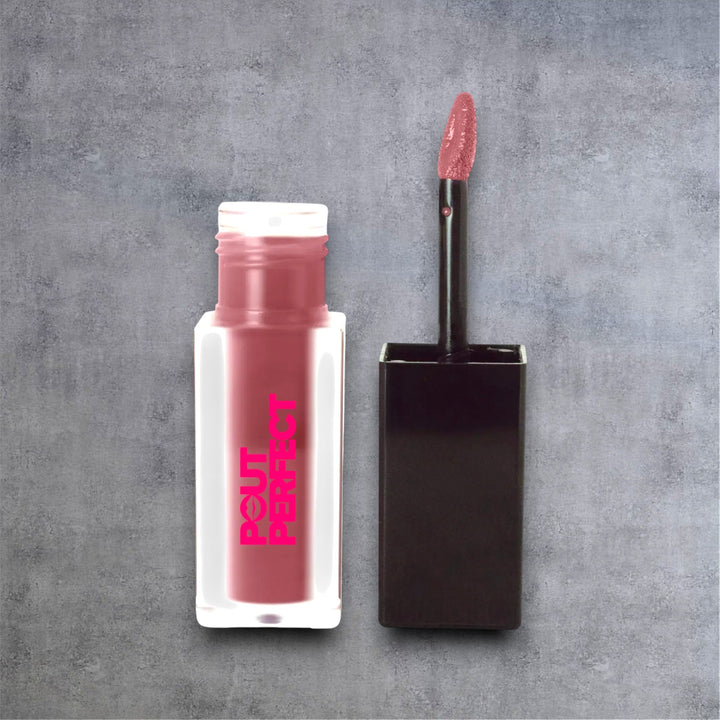 Pout Perfect matte lip stain with applicator showing natural finish lip stain for women