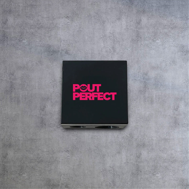 Pout Perfect cosmetic sharpener for natural lip liner for smooth lips in black compact design