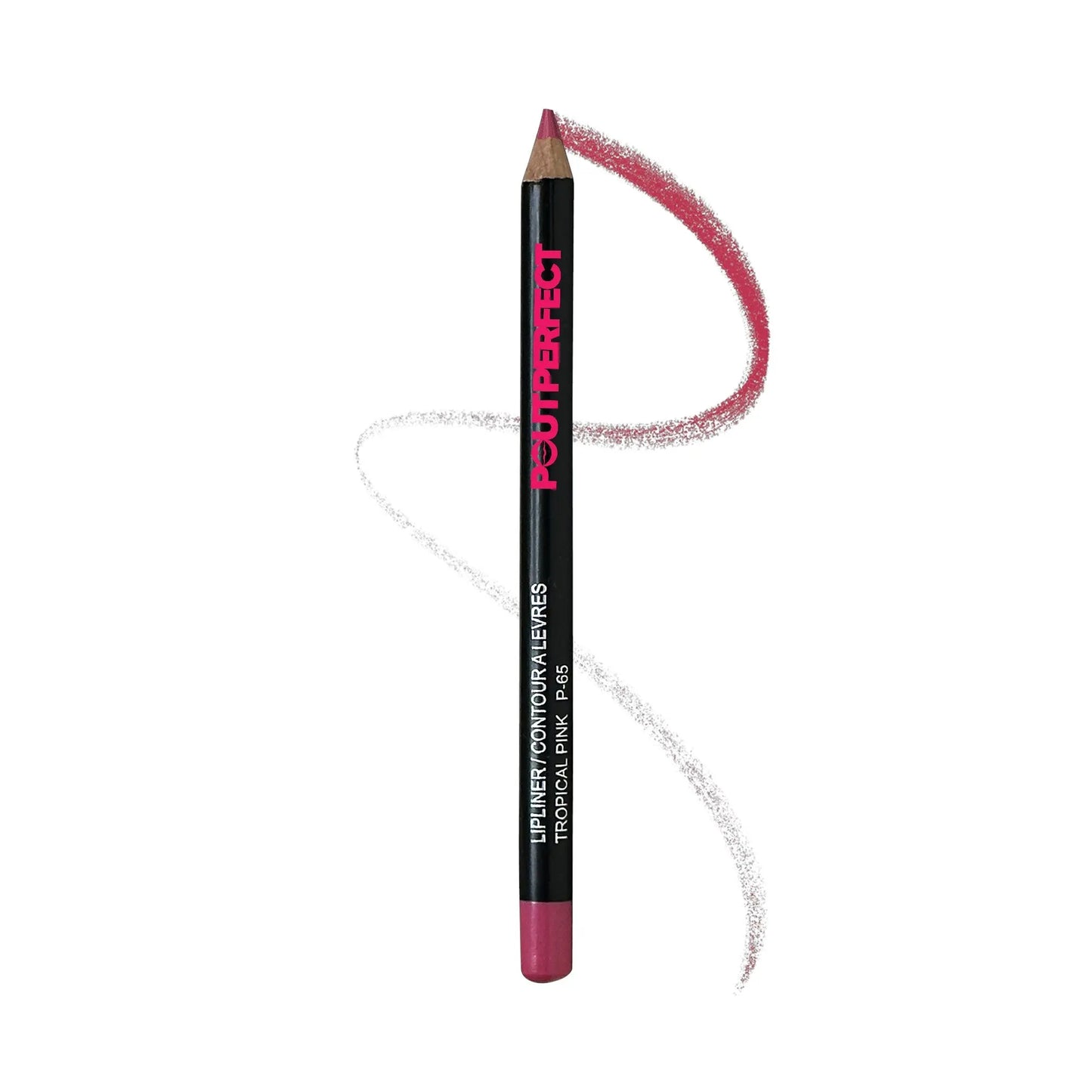 Pout Perfect pink lip kit lip liner pencil in tropical pink shade with swatches