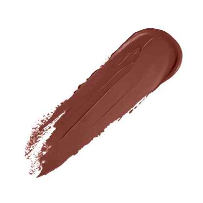 Pout Perfect luxury cream lipstick swatch in rose pink lipstick for women shade on black background