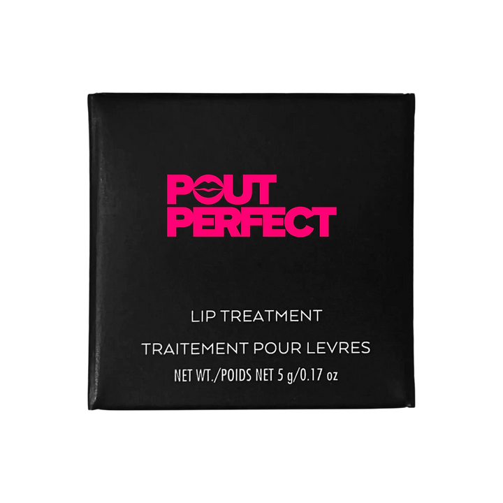 Pout Perfect sugar mint lip scrub lip treatment in black packaging 5 grams