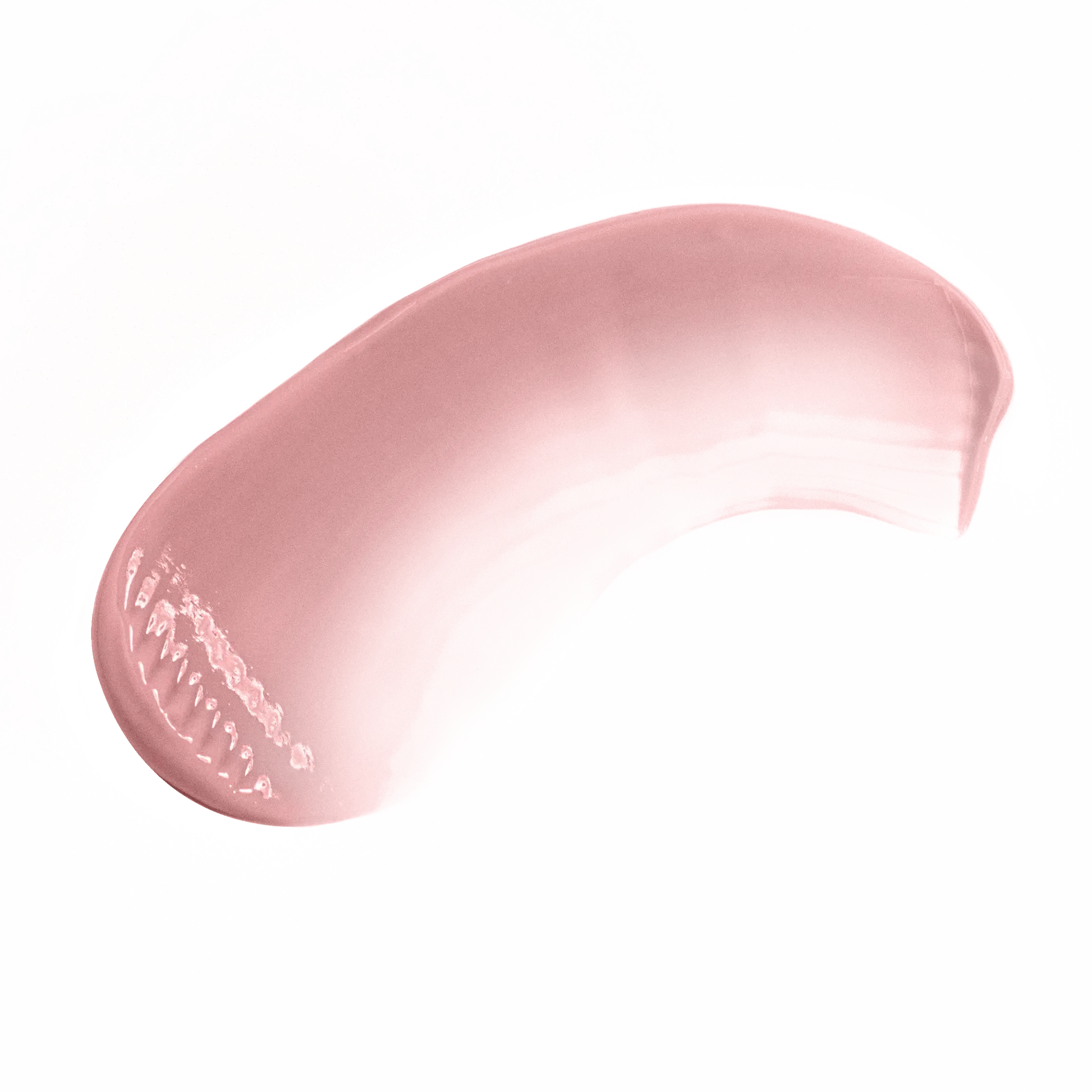 Pout Perfect smooth pink tropical lip gloss swatch with glossy finish on black background