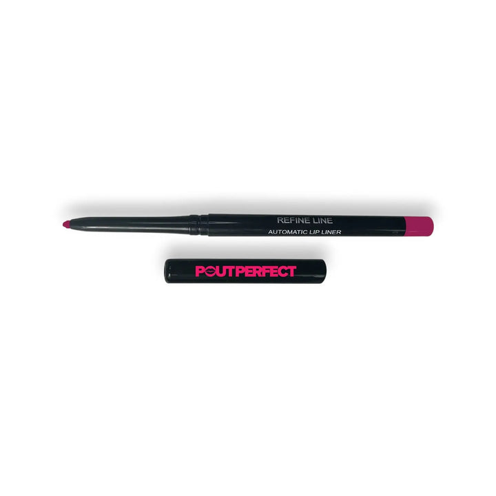 Pout Perfect automatic lip liner for precise application in sleek black packaging with pink cap