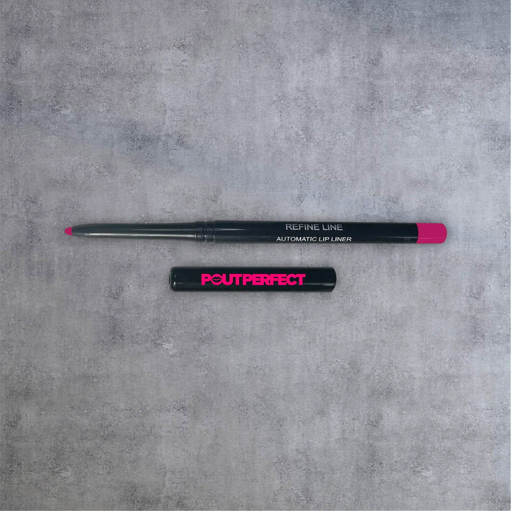 Pout Perfect automatic lip liner for precise application in sleek black packaging with pink tip