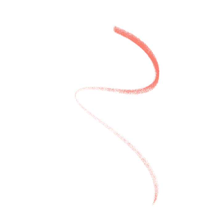 Smooth coral shade line drawn using Pout Perfect automatic lip liner on black background