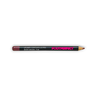 Pout Perfect berry brown lip liner pencil with sharp tip for precise lip definition