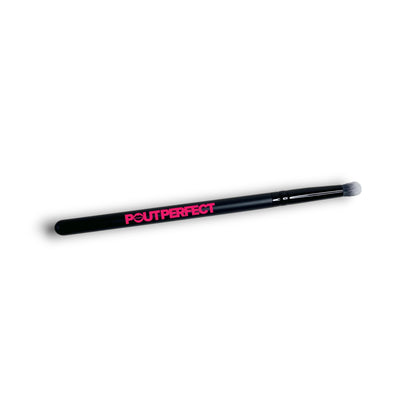 Pout Perfect cosmetic brush with black handle and pink logo, best brush for lipstick application