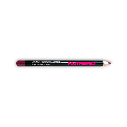 Pout Perfect Black Berry lip liner pencil with sharp tip for precise lip contouring