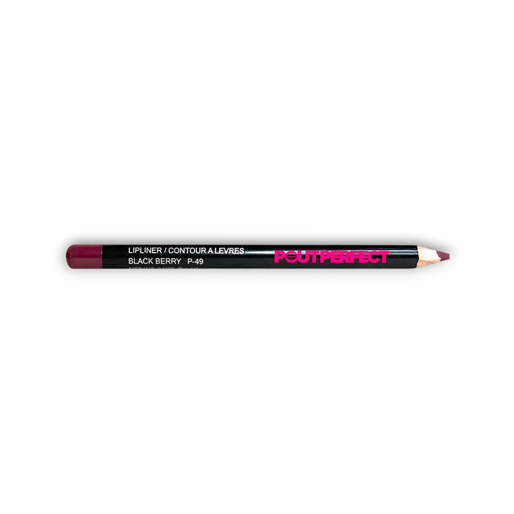 Pout Perfect Black Berry lip liner pencil with sharp tip for precise lip contouring