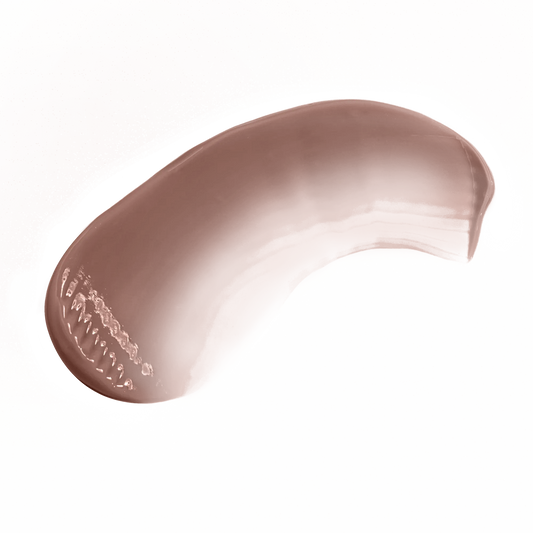 Pout Perfect classic lip gloss coco smooth creamy swatch on black background