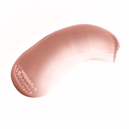 Pout Perfect classic lip gloss for natural look smooth nude pink shade swatch on black background