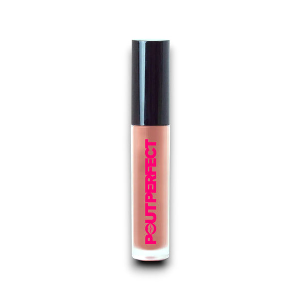 Pout Perfect classic lip gloss for natural look in nude shade with black cap