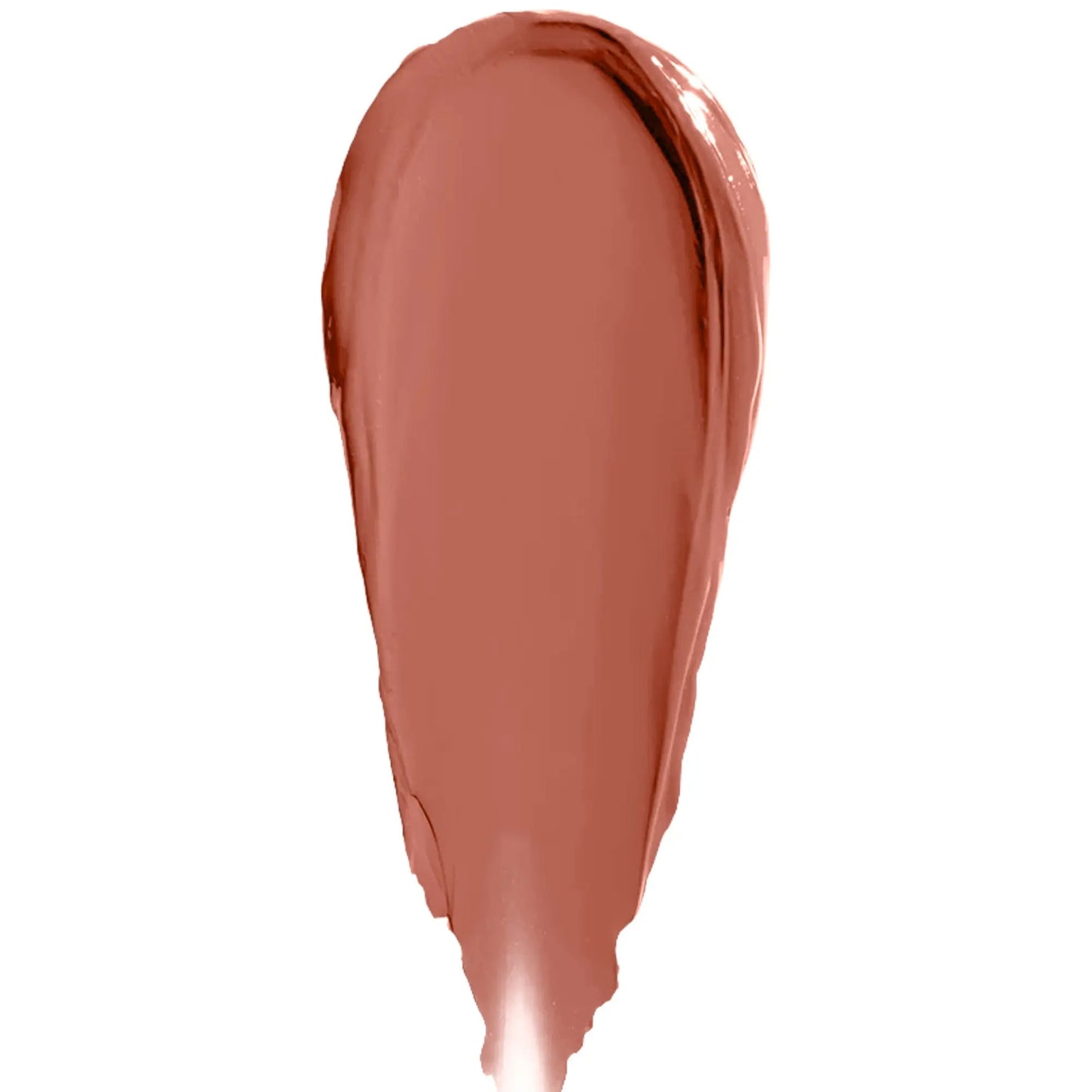 Pout Perfect cocoa matte lip stain swatch showing smooth rich brown color texture