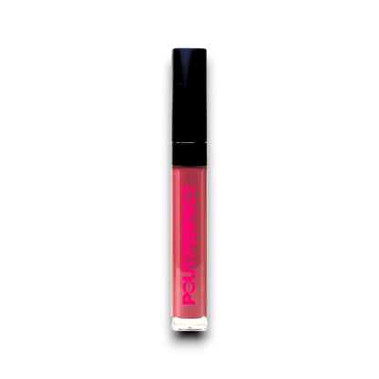 Pout Perfect hydrating lip oil set in a sleek pink shade with black cap for smooth moisturizing lips