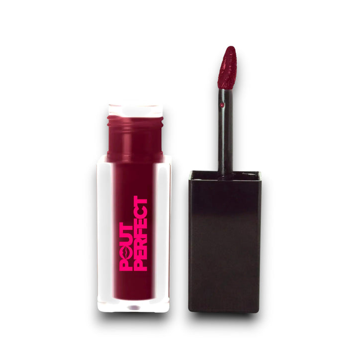 Pout Perfect matte lip stain long lasting deep berry shade with applicator wand
