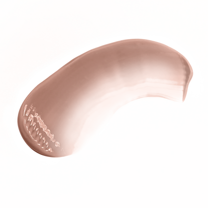 Swatch of Pout Perfect nude lip gloss showing smooth and shiny beige glossy texture