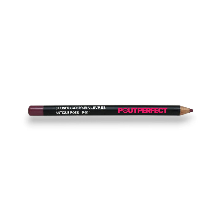 Pout Perfect precision lip liner antique rose pencil with deep rose color and black casing