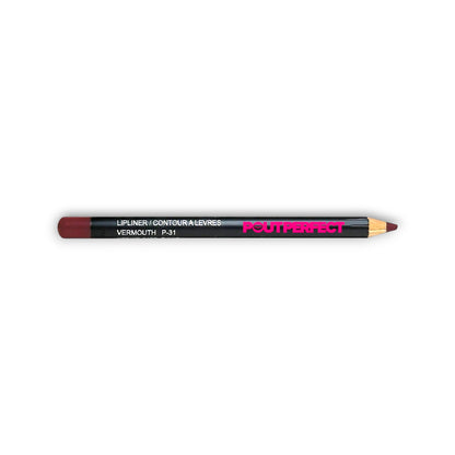 Pout Perfect precision lip liner vermouth pencil in deep reddish brown shade for lip contouring