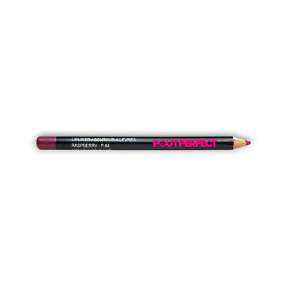 Pout Perfect raspberry lip liner pencil with deep berry shade for precise lip definition