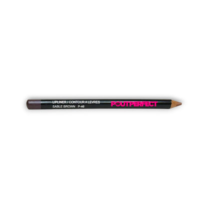 Pout Perfect sable brown lip liner pencil with sharpened tip for precise lip contouring
