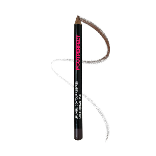 Pout Perfect sable brown lip liner pencil with smooth creamy texture and precise tip