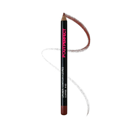 Pout Perfect coffee lip liner pencil with brown shade and smooth application stroke